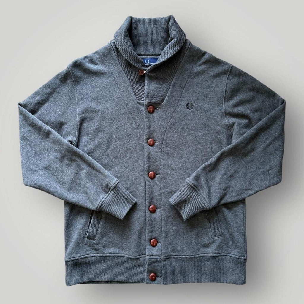 Vintage Fred Perry Buttoned Up Grey Jumper (L)