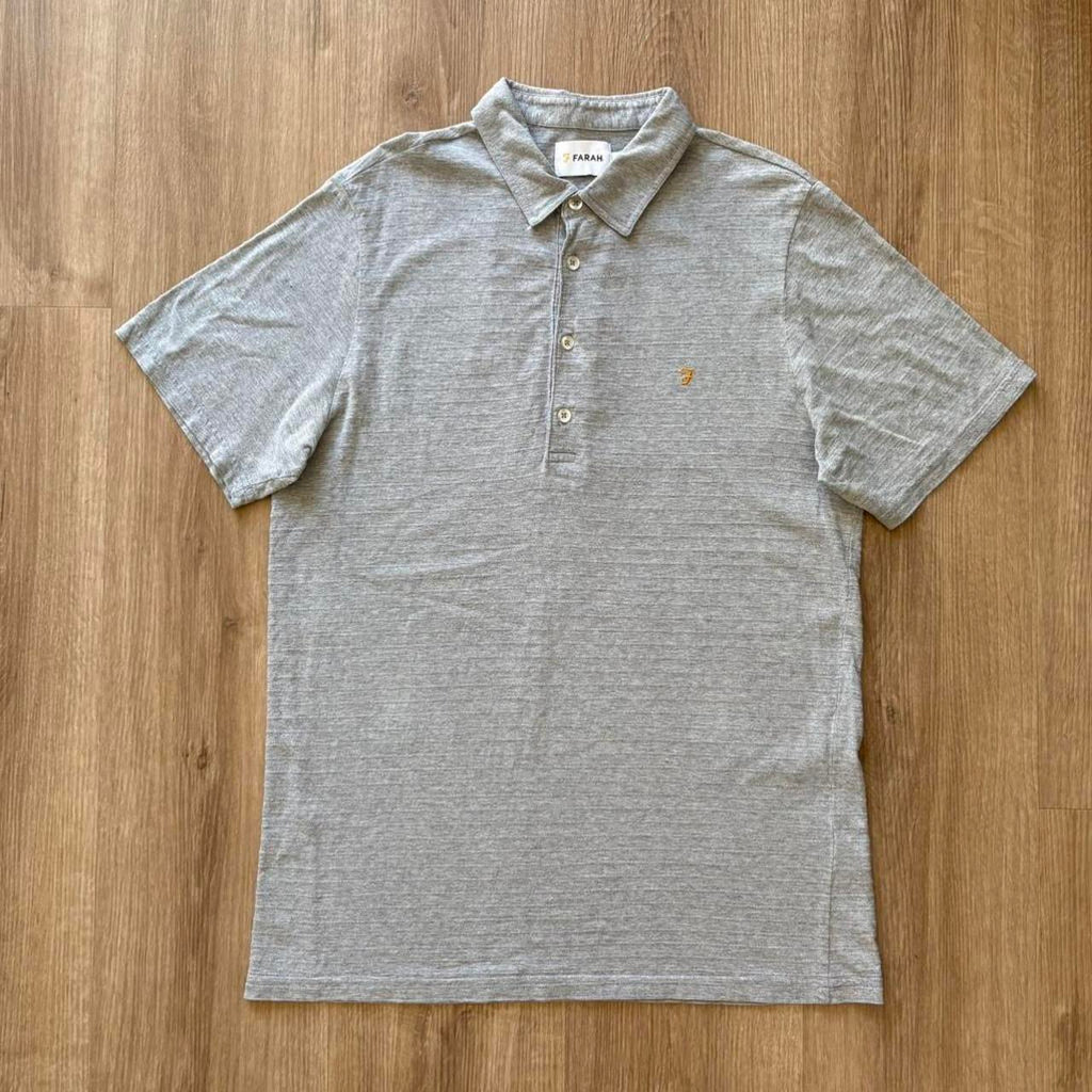 Vintage Farah Lightweight Grey Polo Shirt (L)