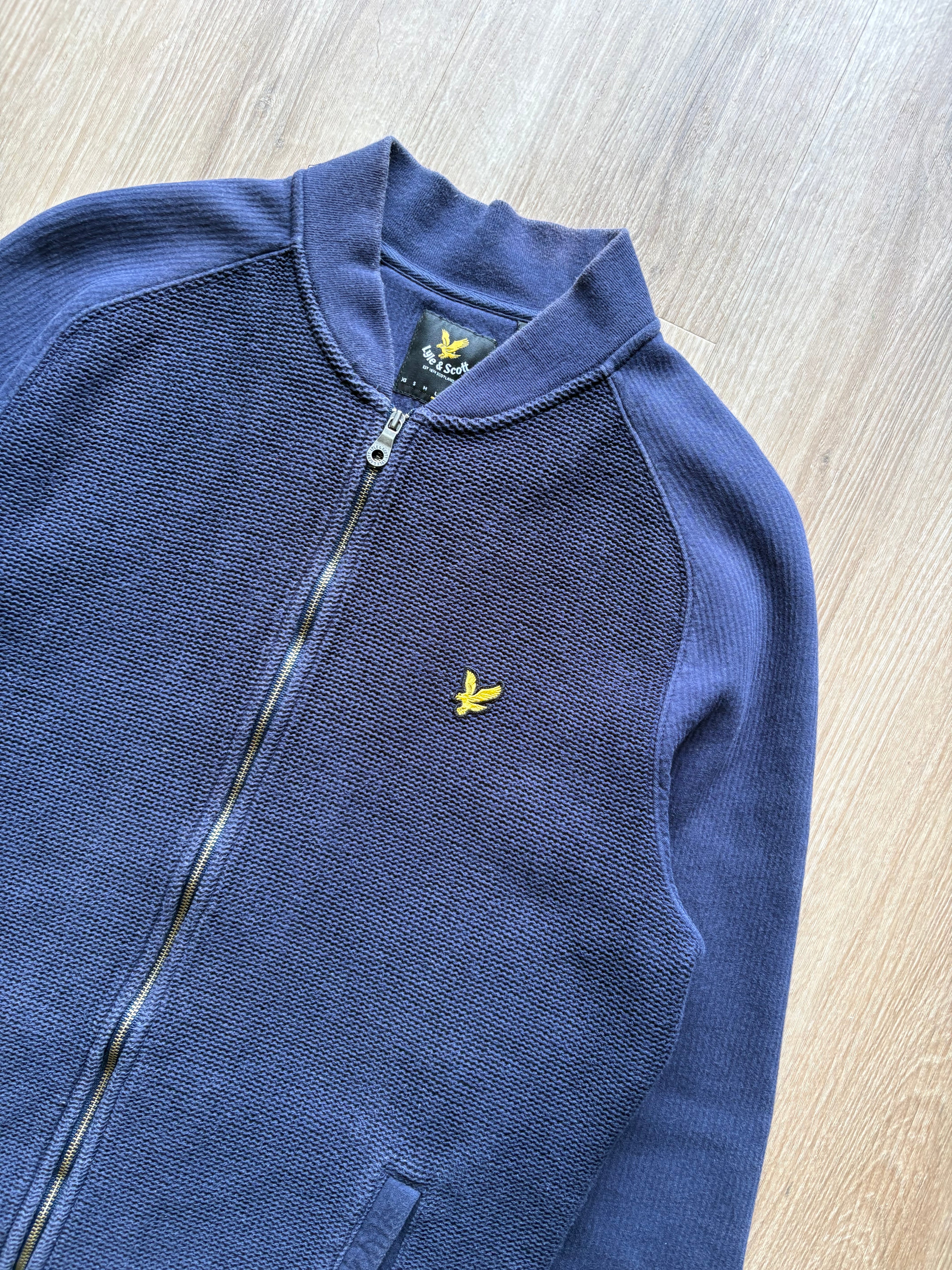 Vintage Lyle & Scott Navy Full Zip Jumper (L)