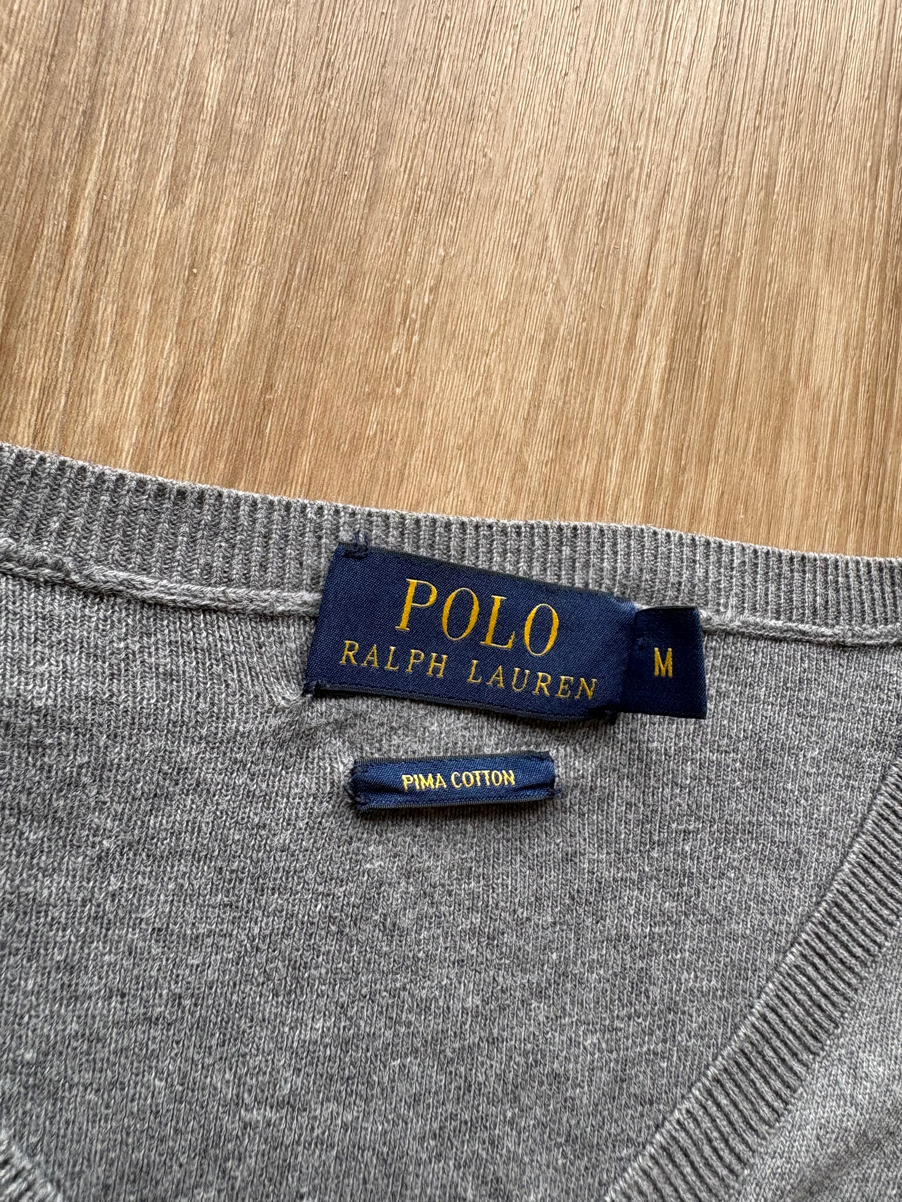 Vintage Ralph Lauren Grey V-Neck Sweater (M)