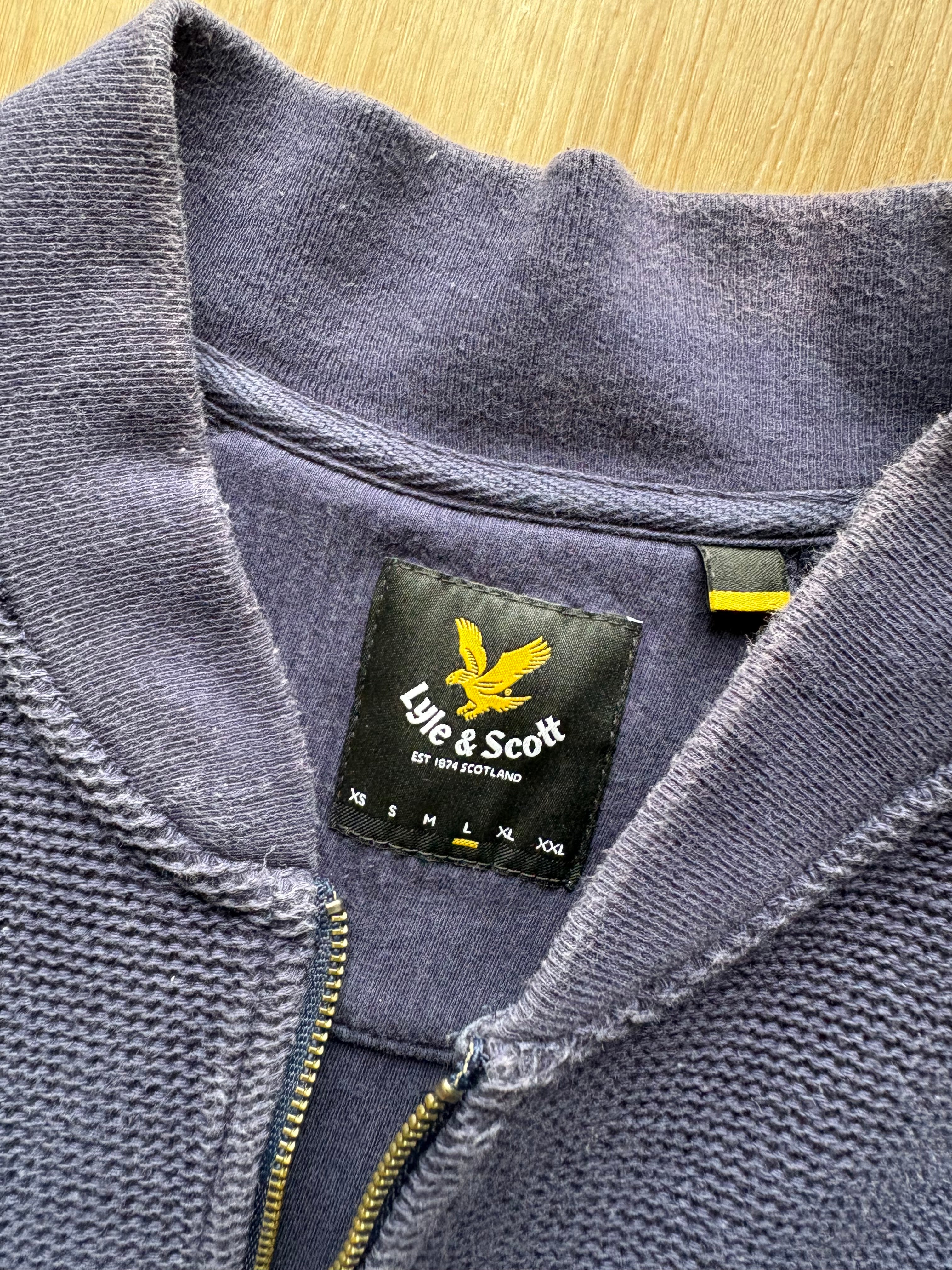 Vintage Lyle & Scott Navy Full Zip Jumper (L)