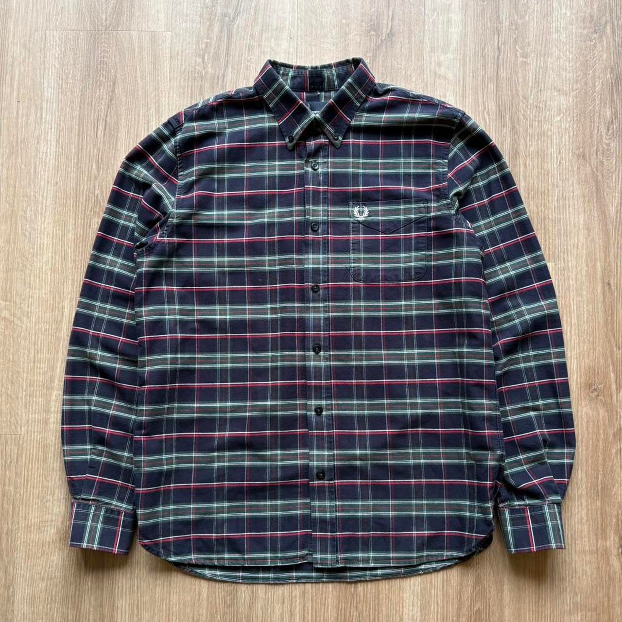 Vintage Fred Perry Long Sleeved Tartan Shirt (L)
