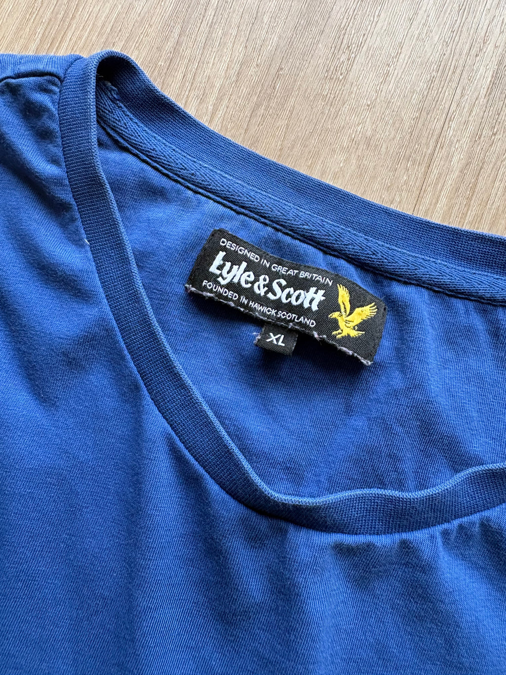 Vintage Lyle & Scott Blue T-Shirt (XL)