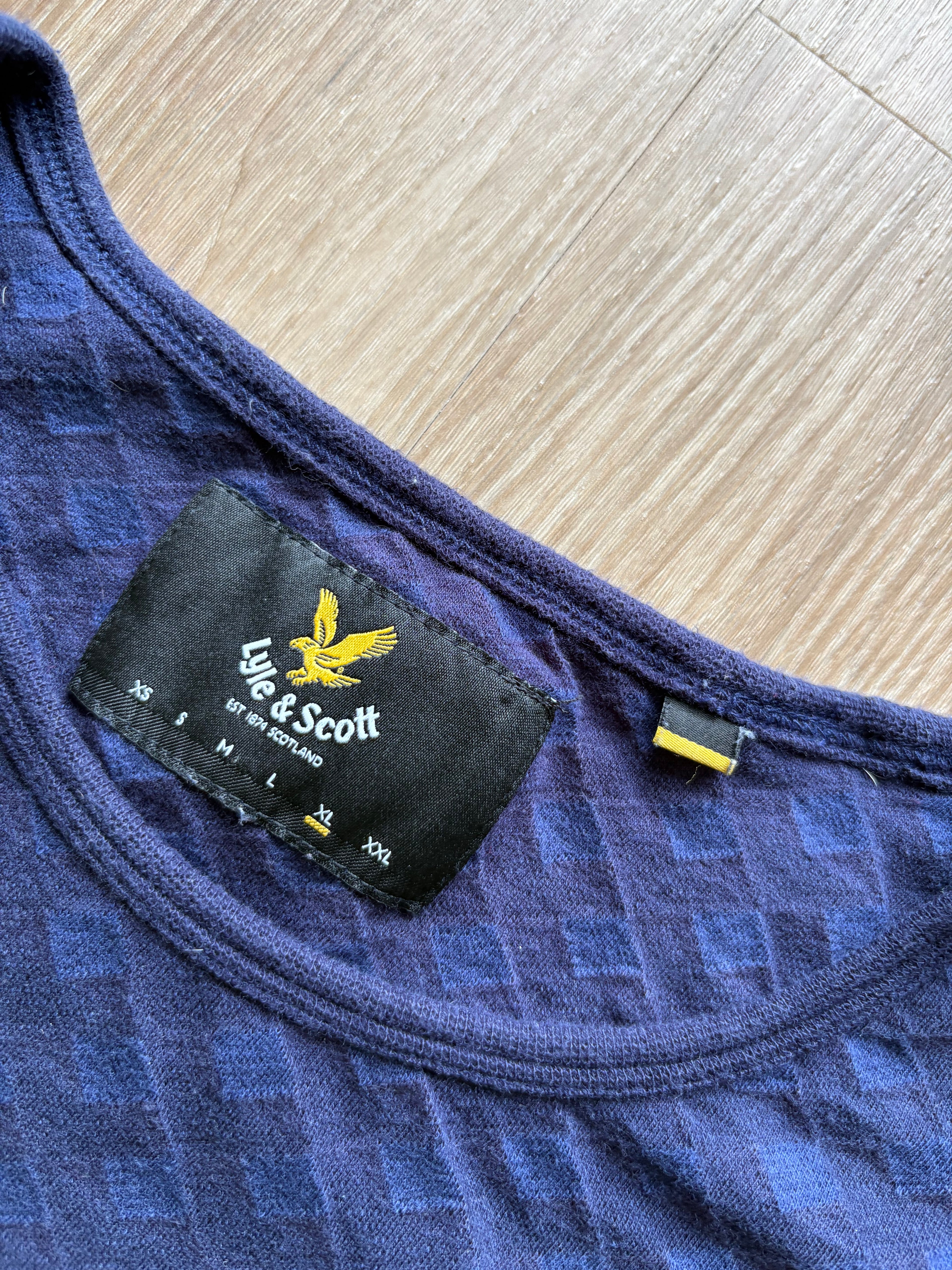 Vintage Lyle & Scott Blue T-Shirt (XL)
