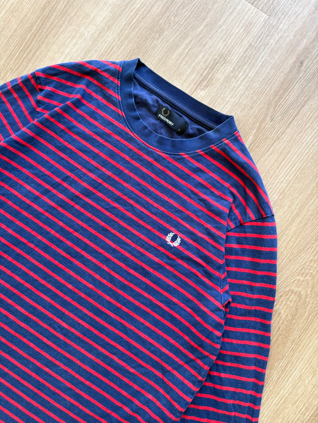 Vintage Fred Perry Striped Long Sleeve T-Shirt (L)