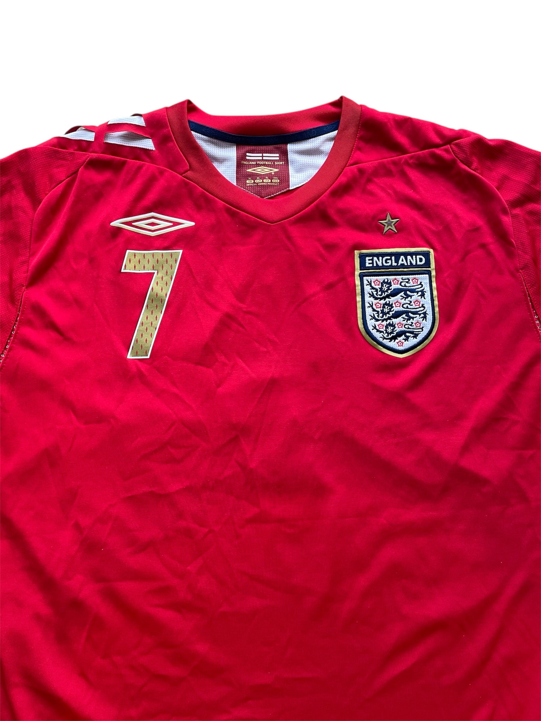 2006/08 England Away Shirt Beckham 7 - (XL)