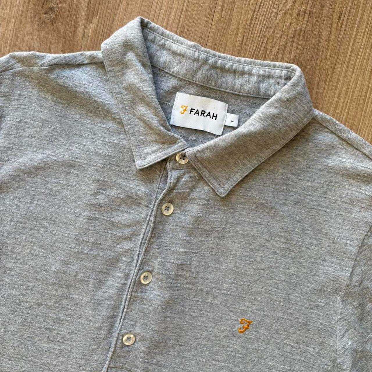 Vintage Farah Lightweight Grey Polo Shirt (L)
