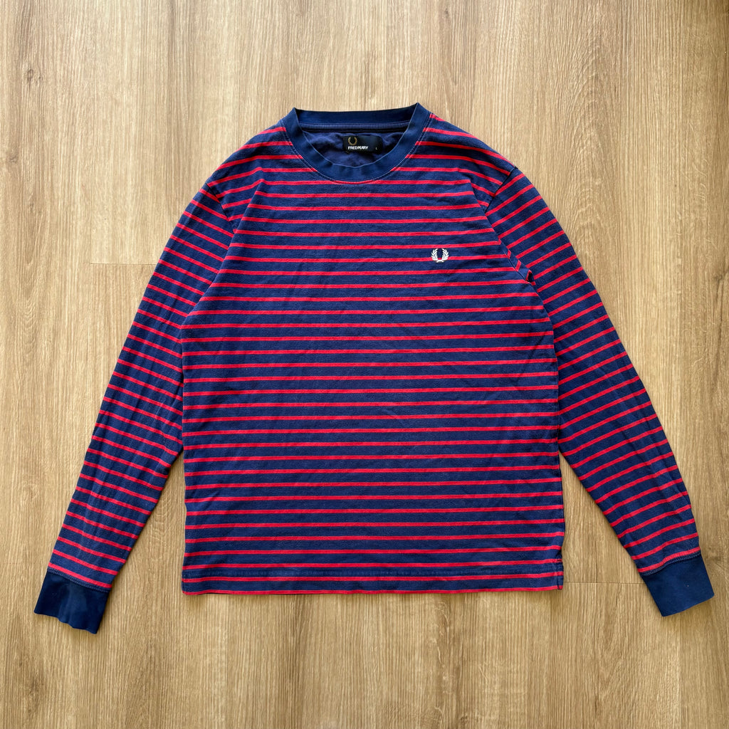Vintage Fred Perry Striped Long Sleeve T-Shirt (L)