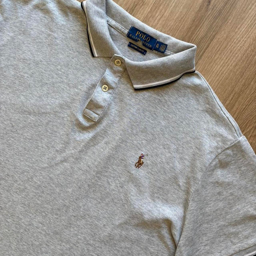 Vintage Ralph Lauren Grey Polo Shirt (XL)