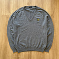 Vintage Lyle & Scott Grey V-Neck Sweater Jumper (XXL)