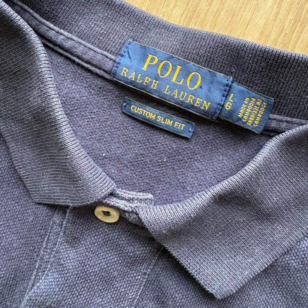 Vintage Ralph Lauren Navy Long Sleeve Polo Shirt (L)