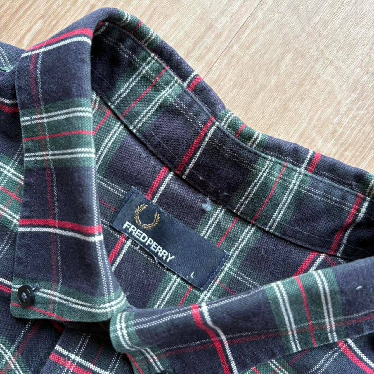 Vintage Fred Perry Long Sleeved Tartan Shirt (L)