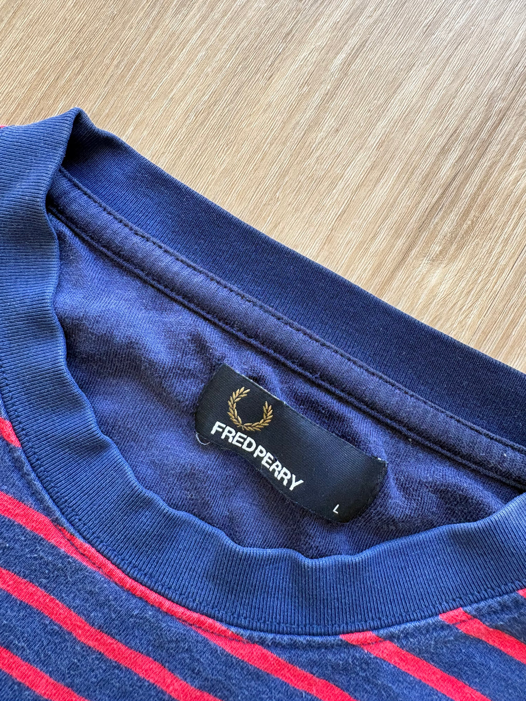 Vintage Fred Perry Striped Long Sleeve T-Shirt (L)