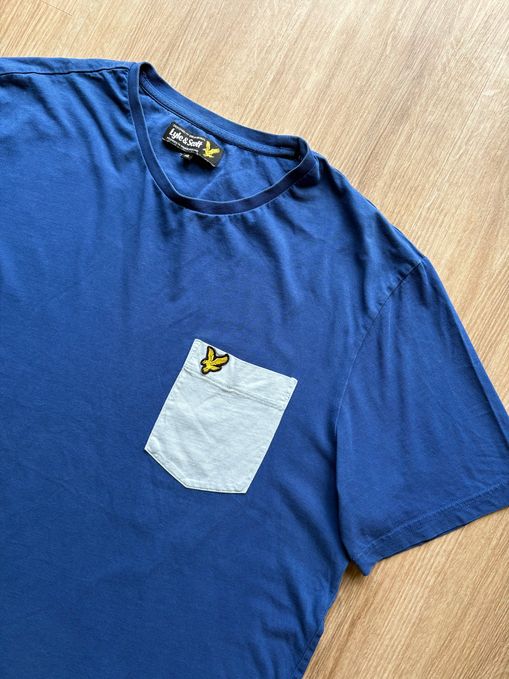 Vintage Lyle & Scott Blue T-Shirt (XL)