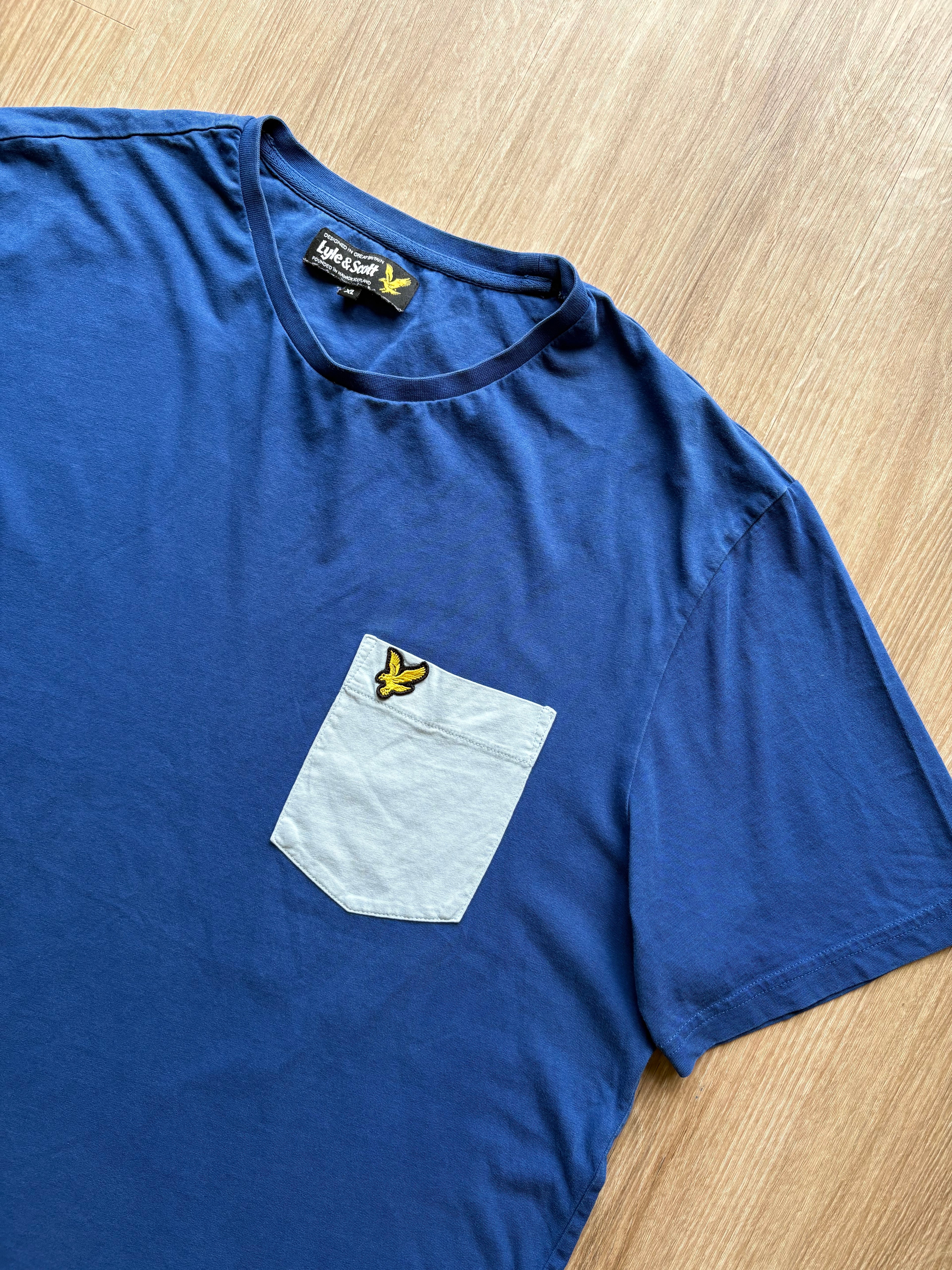 Vintage Lyle & Scott Blue T-Shirt (XL)