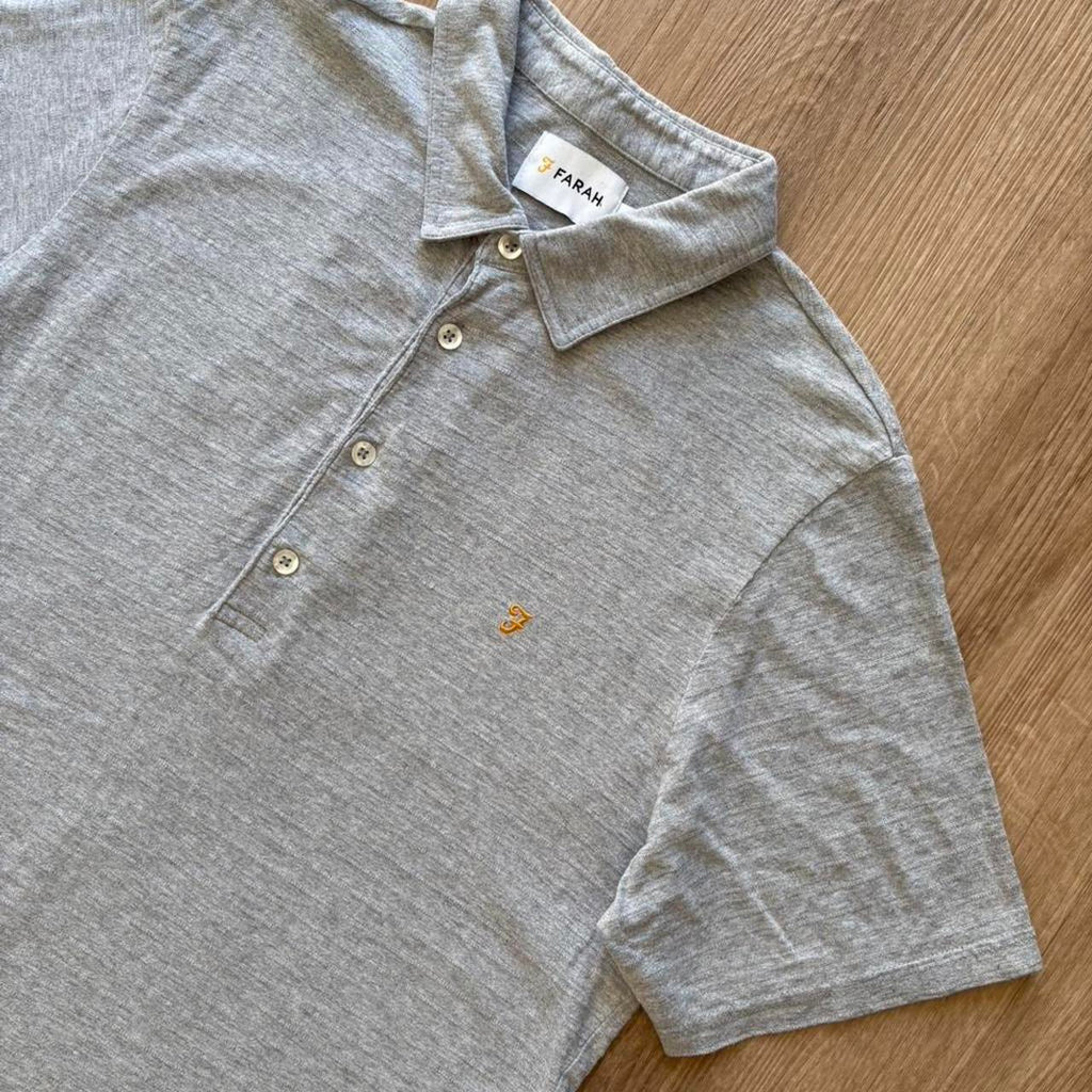Vintage Farah Lightweight Grey Polo Shirt (L)