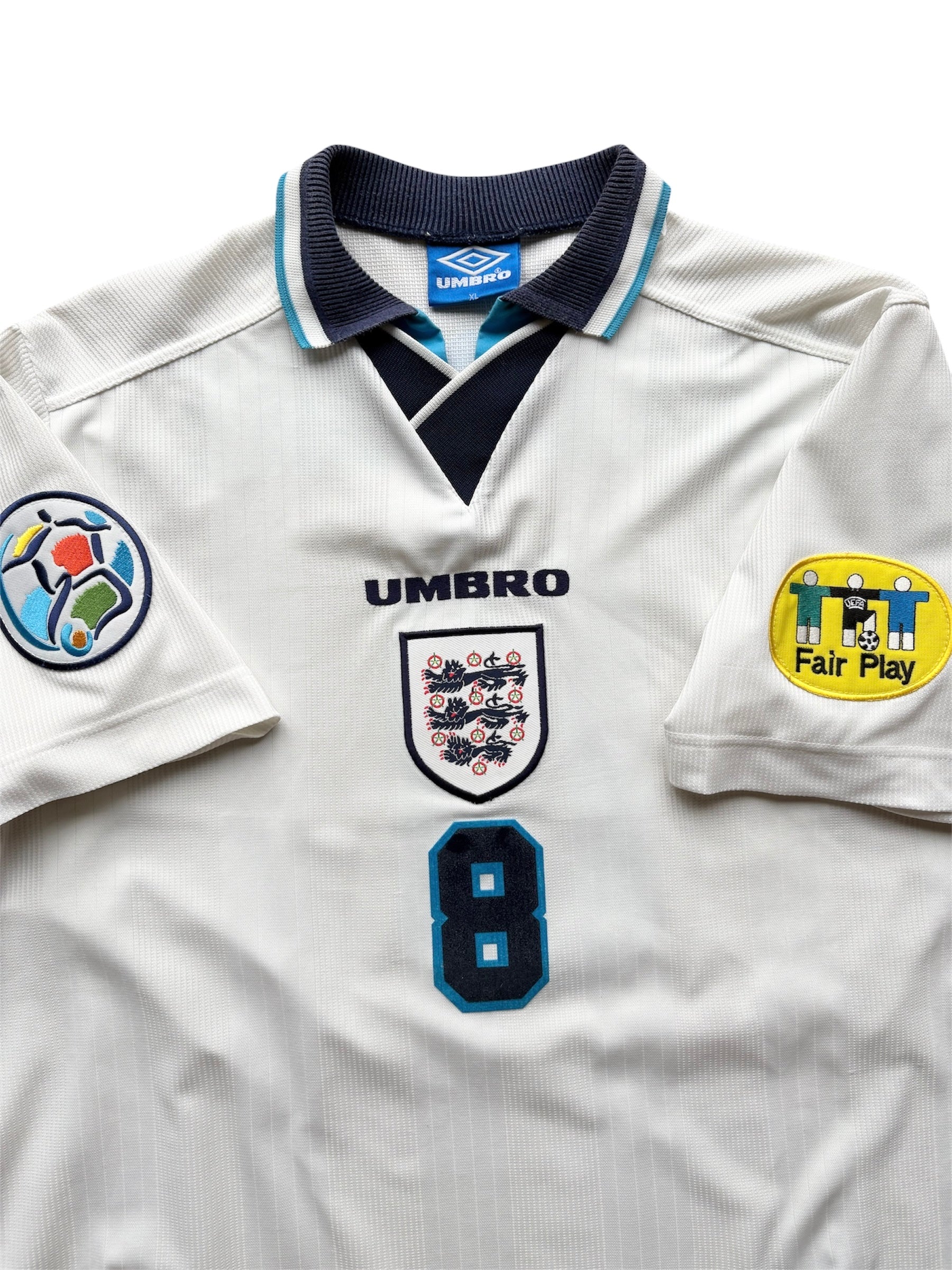 1995/97 England Home Shirt Gascoigne 8 - (XL) – Iconic Kits