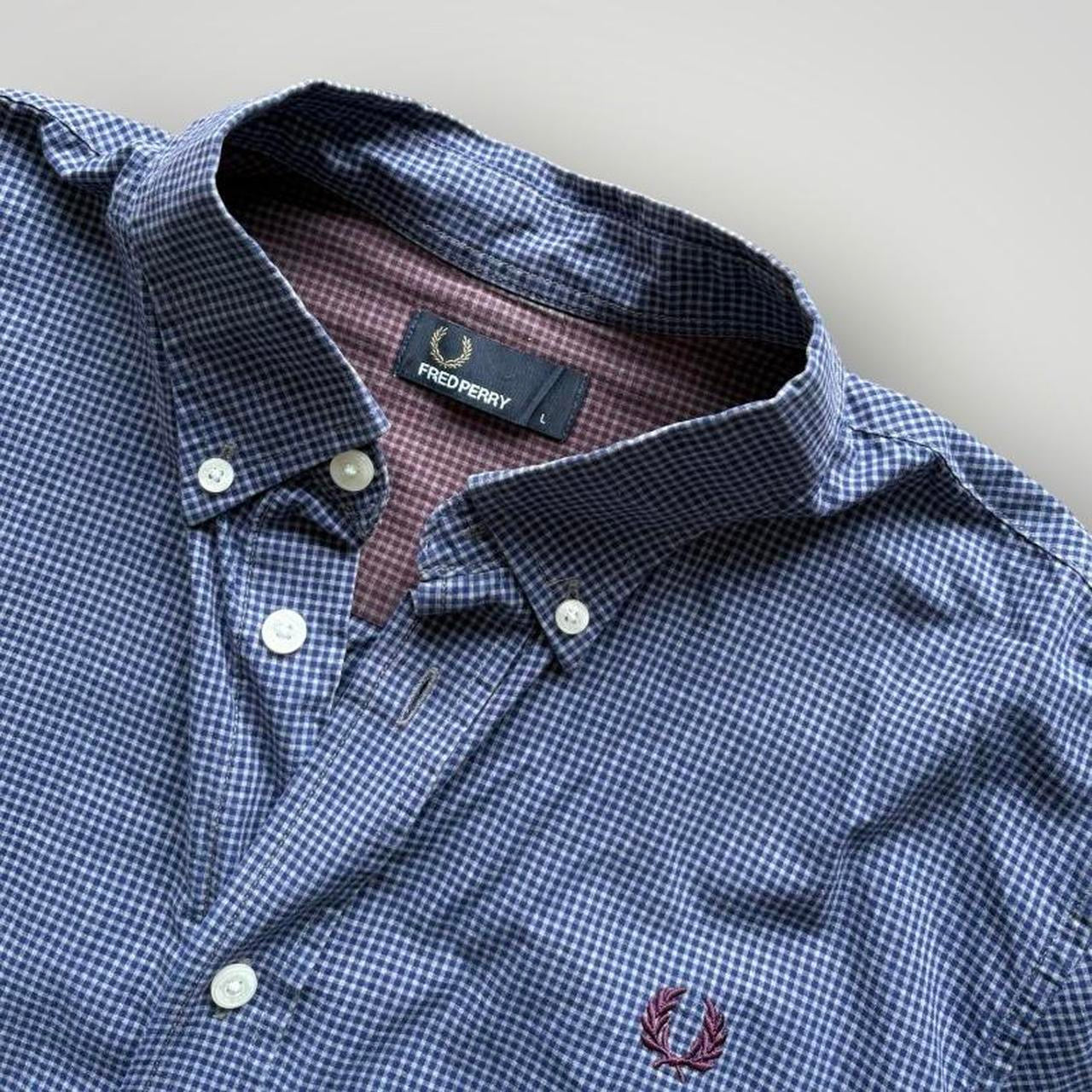 Vintage Fred Perry Blue Checked Shirt (L)