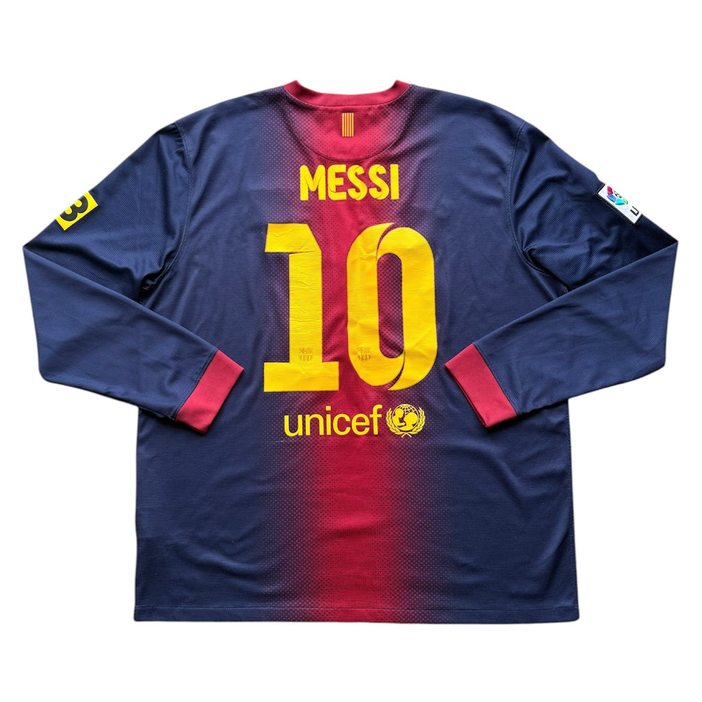 2012/13 Barcelona L/S Home Shirt Messi 10 - (XL)