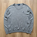 Vintage Ralph Lauren Grey V-Neck Sweater (M)