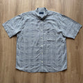 Vintage 90s Fred Perry Grey Short Sleeved Shirt (XL)