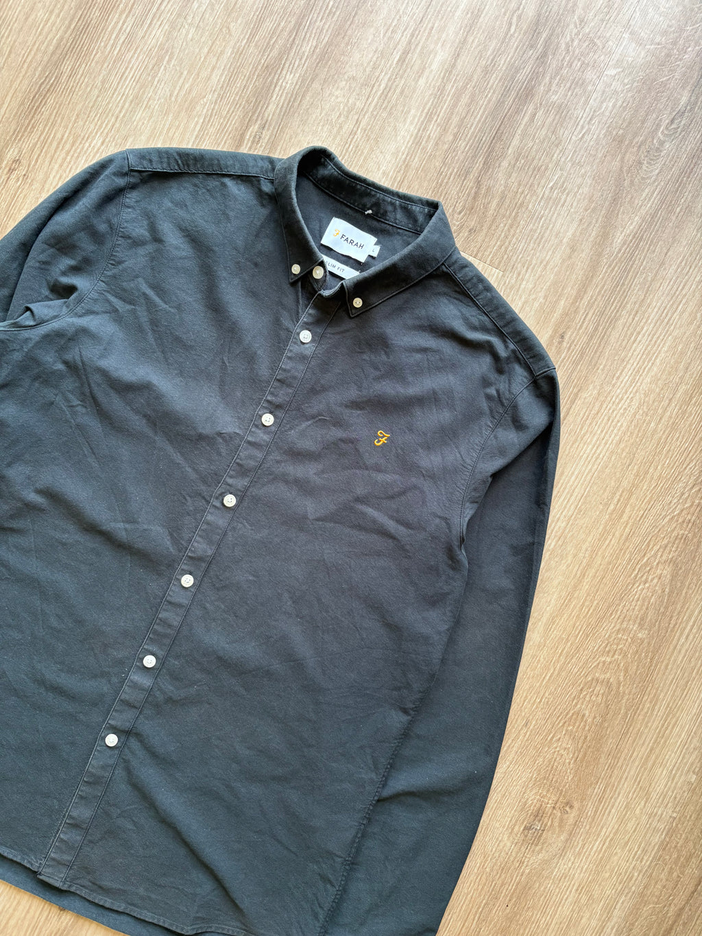 Vintage Farah Black Long Sleeved Shirt (L)