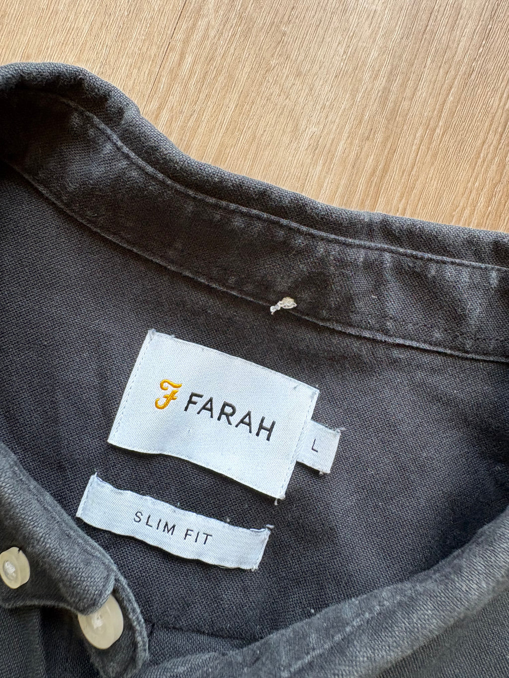 Vintage Farah Black Long Sleeved Shirt (L)