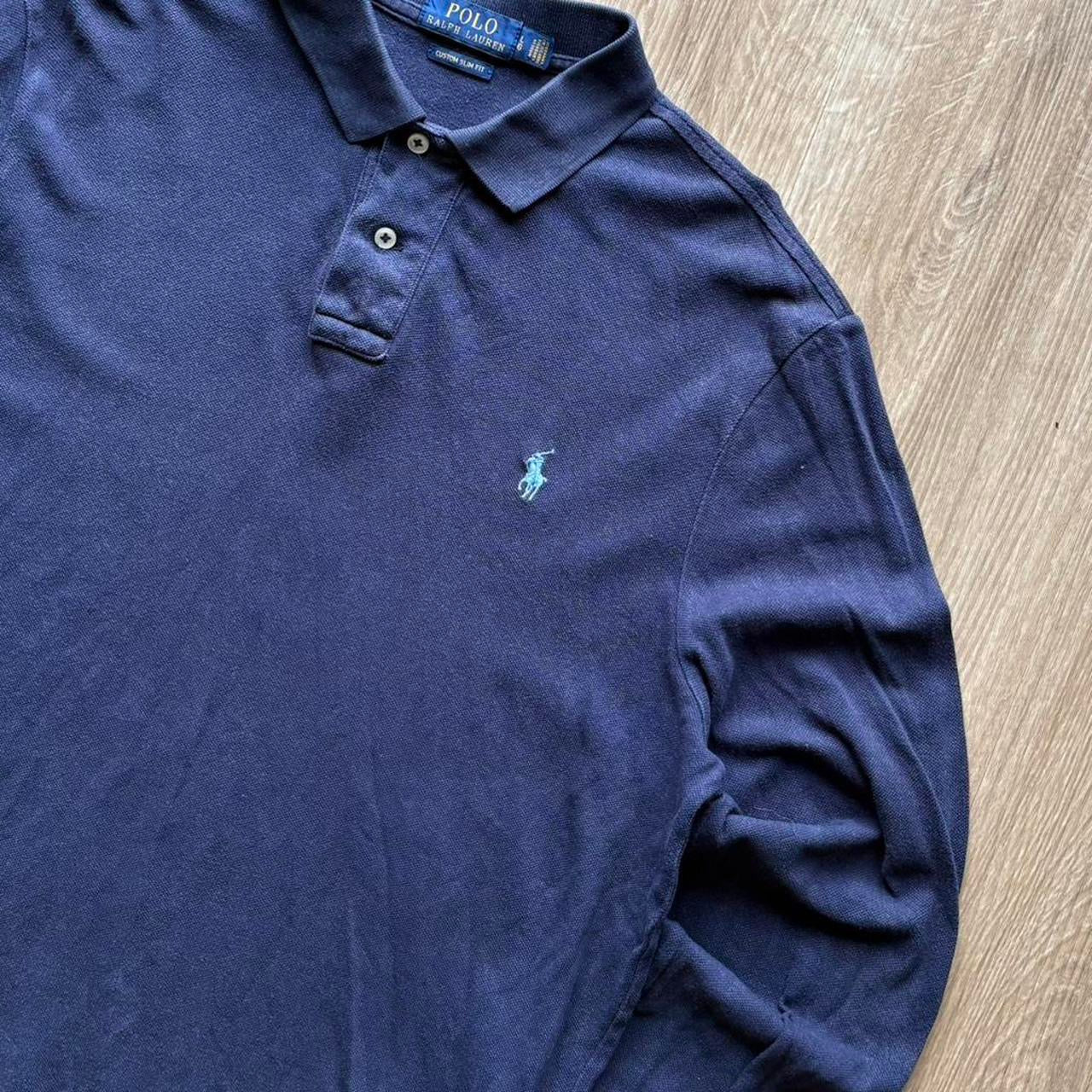 Vintage Ralph Lauren Navy Long Sleeve Polo Shirt (L)