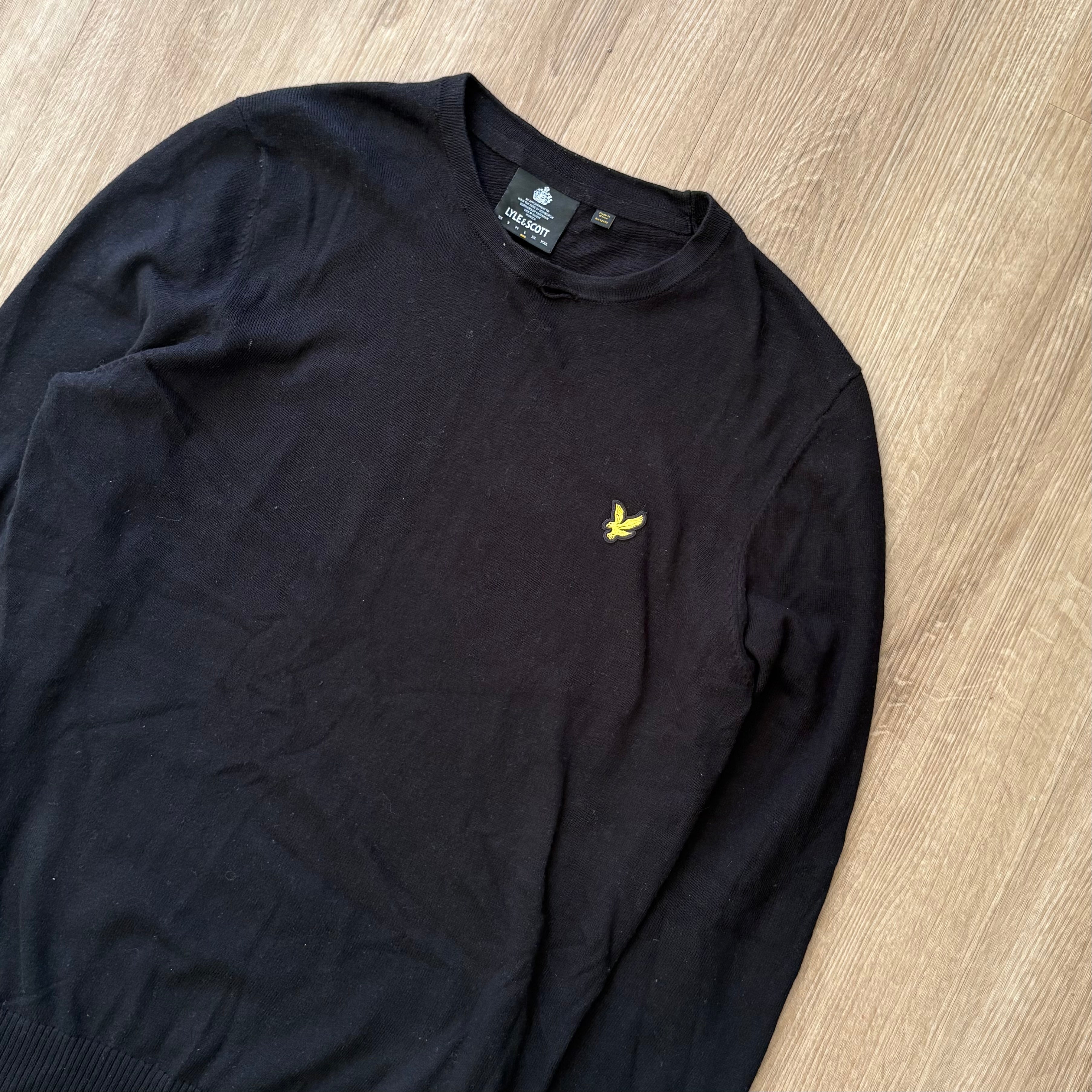 Vintage Lyle & Scott Lightweight Black Jumper (L)