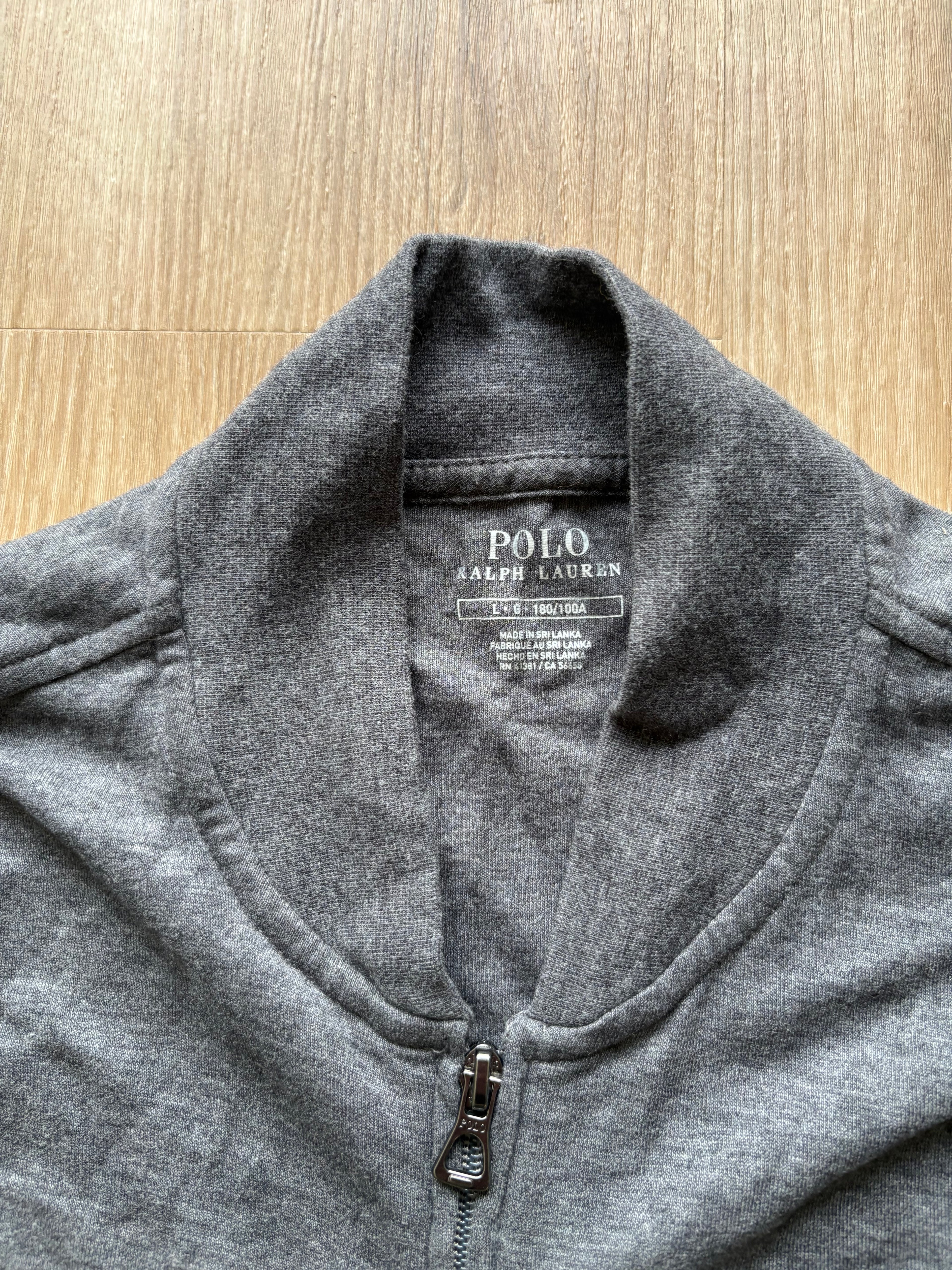 Vintage Ralph Lauren Grey Full Zip Lightweight Jumper (L)