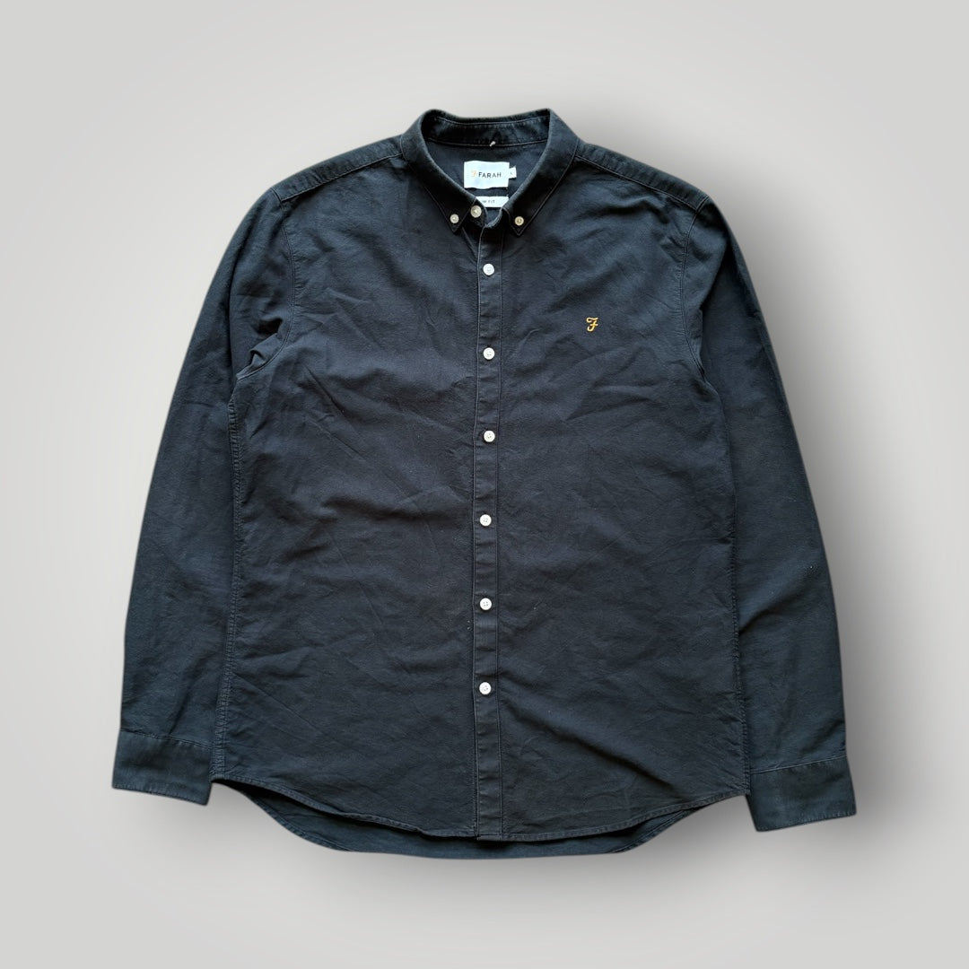 Vintage Farah Black Long Sleeved Shirt (L)